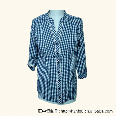 Z1819-21合體薄款立領(lǐng)格子新款襯衫 圖文鑒賞與工作室揭秘